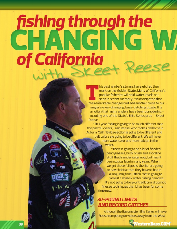 skeet reese bass tips for high water levels in california fisheries